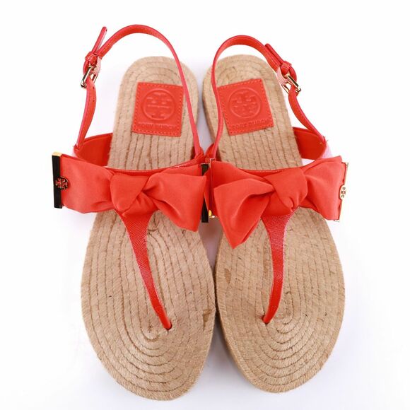 NIB Tory Burch BOWTIE PENNY Sandal in Poppy Red 7.5, 8 - Picture 4 of 11